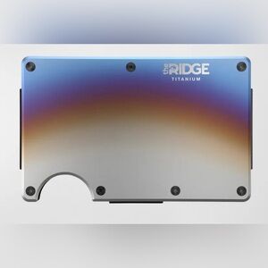The Ridge Men's RFID Cash Strap Metal Wallet, Burnt Titanium